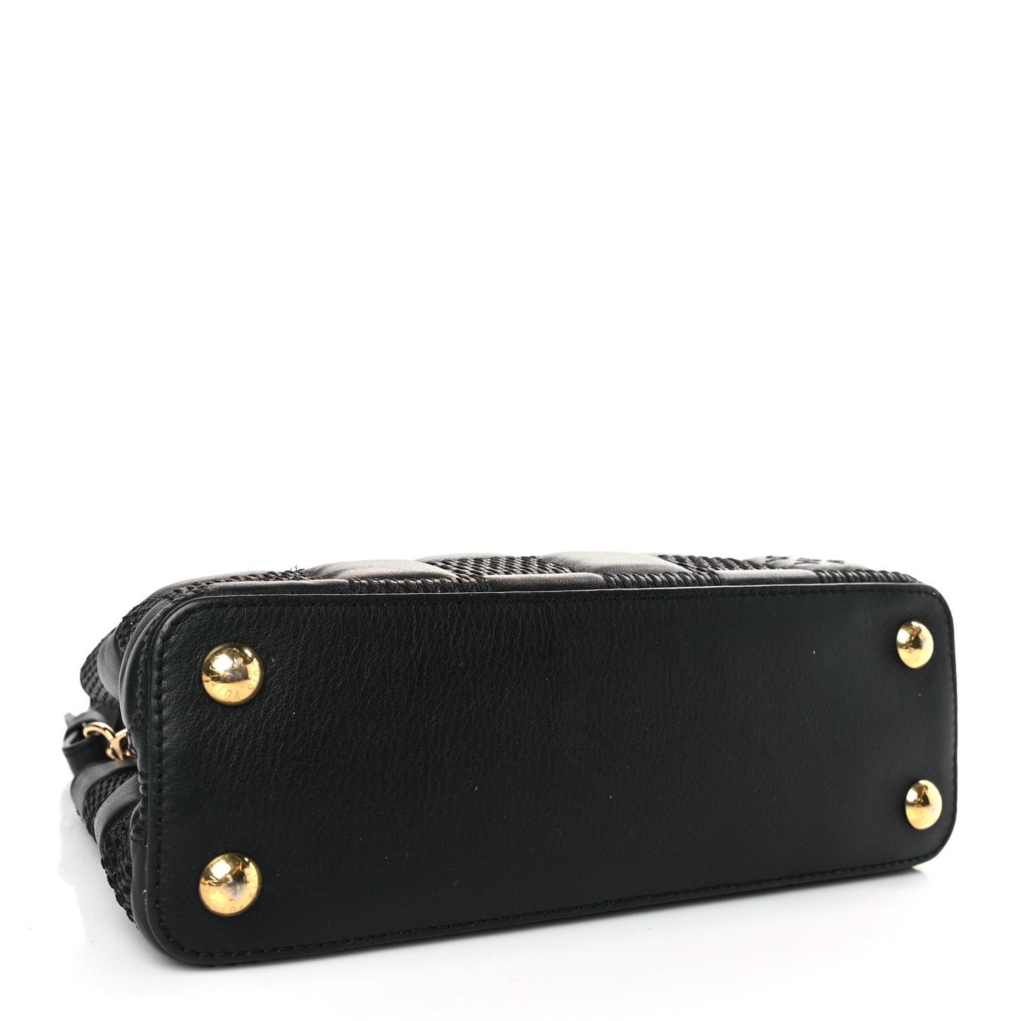 Lambskin Damier Quilt Capucines BB Matte Black