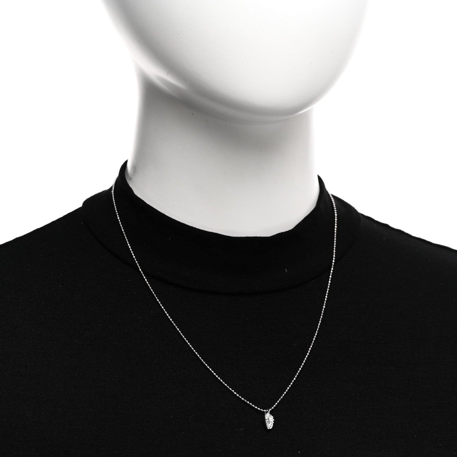 Anita Ko 18K White Gold Diamond Small Leaf Pendant Necklace 2 of 5