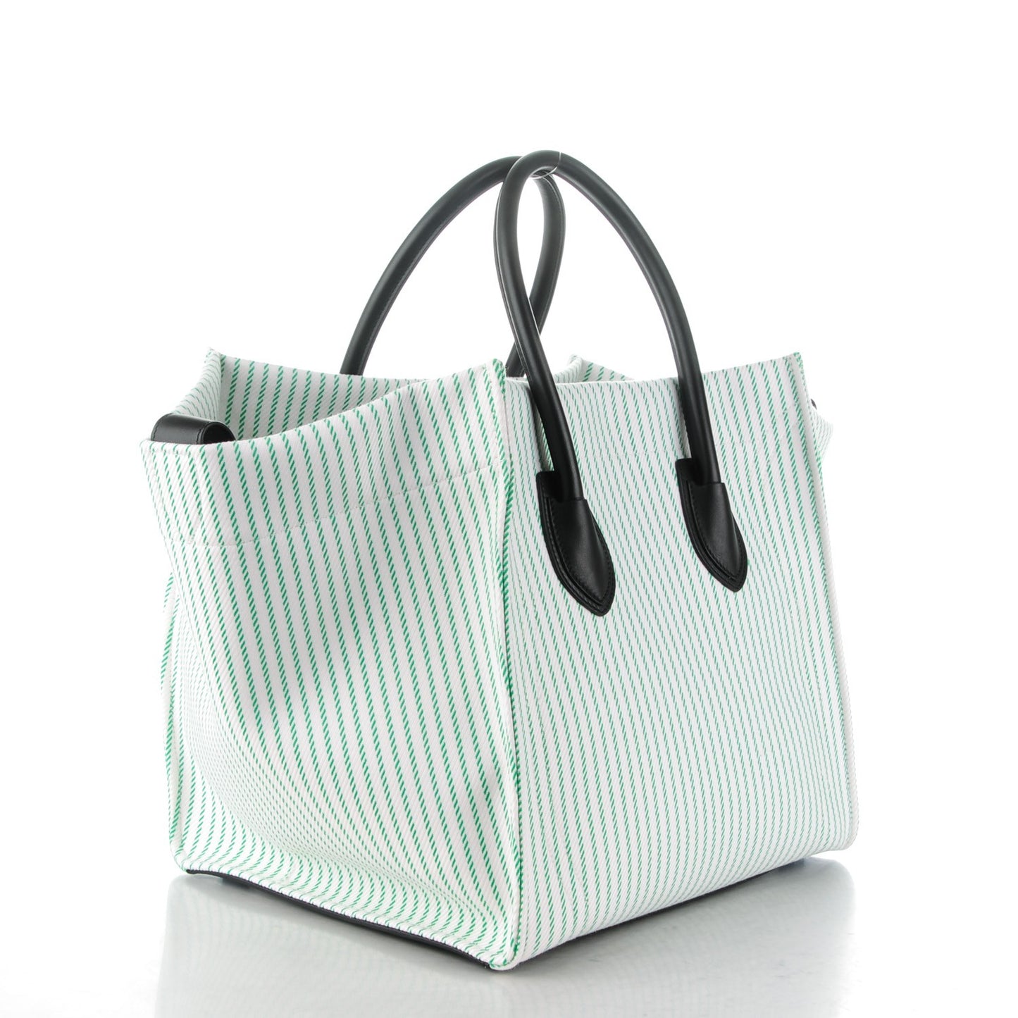 Cotton Canvas Striped Medium Phantom Luggage White Green