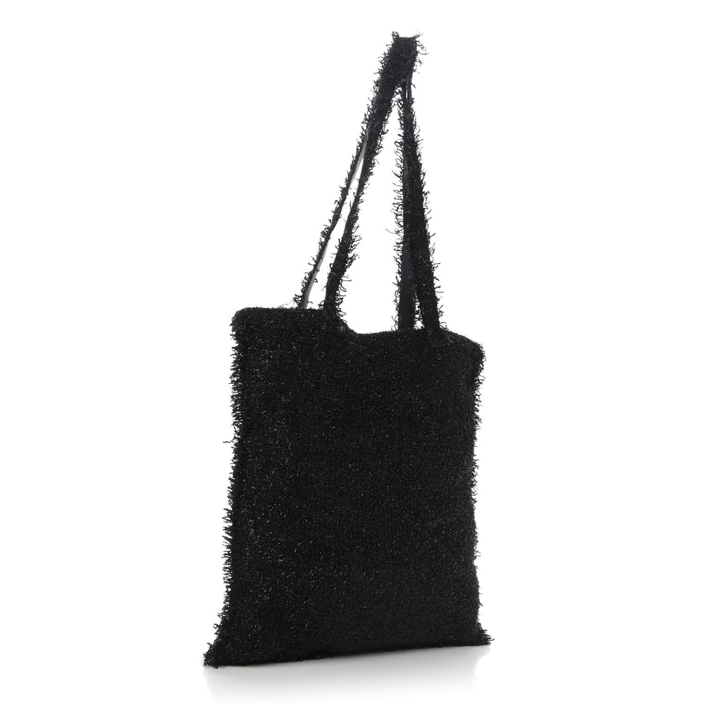 Tweed Resin Strass Large Robot Shopping Bag Black