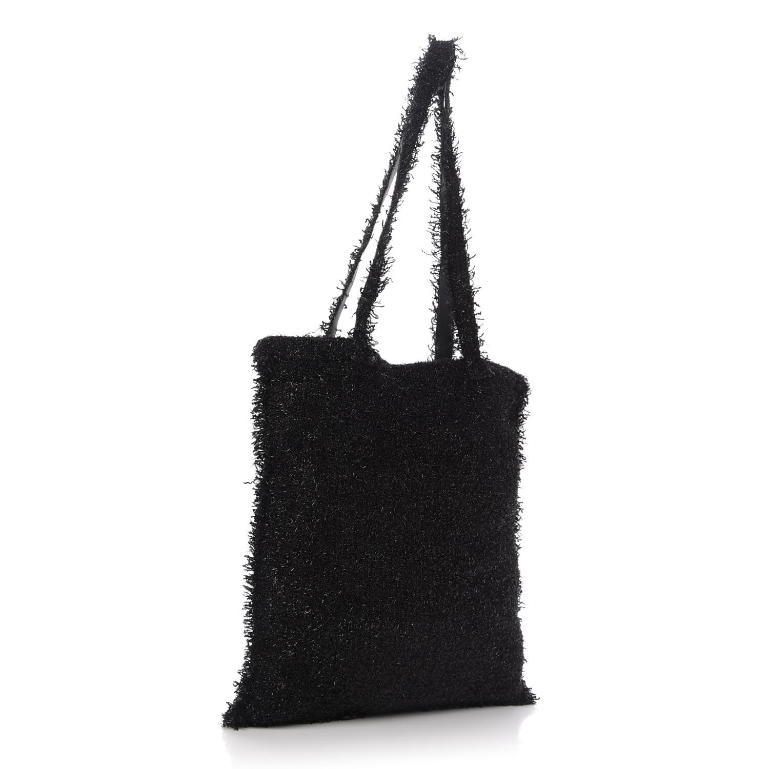 Chanel Tweed Resin Strass Large Robot Shopping Bag Black 3 of 9