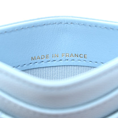 Chanel Caviar Quilted Card Holder Light Blue 6 of 8