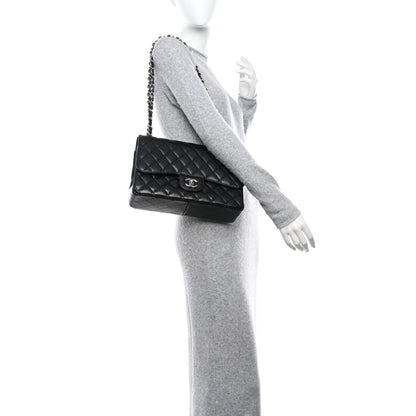 Chanel Caviar Quilted Jumbo Double Flap Black 2 of 12