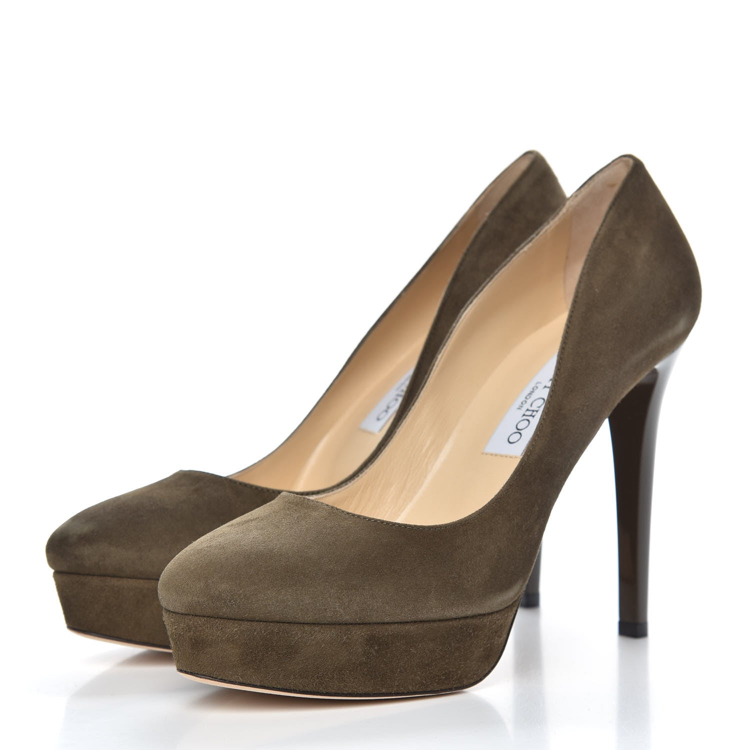 Jimmy Choo Suede Pumps 39 Olive 3 of 8