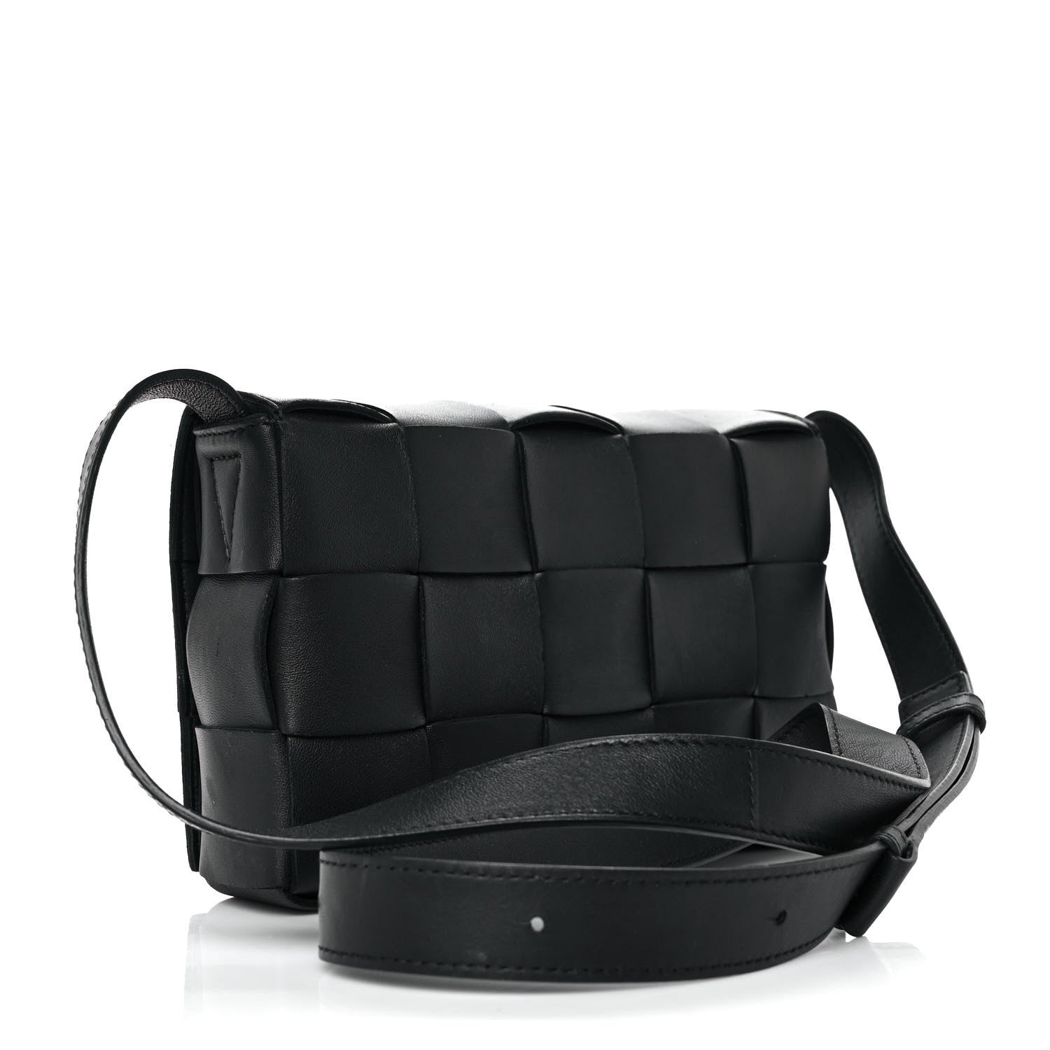 Bottega Veneta Lambskin Maxi Intrecciato Cassette Crossbody Bag Black 3 of 11