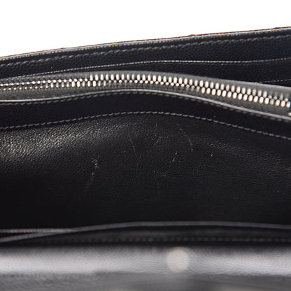 Saint Laurent Grain De Poudre Matelasse Chevron Monogram Chain Wallet Black 8 of 11