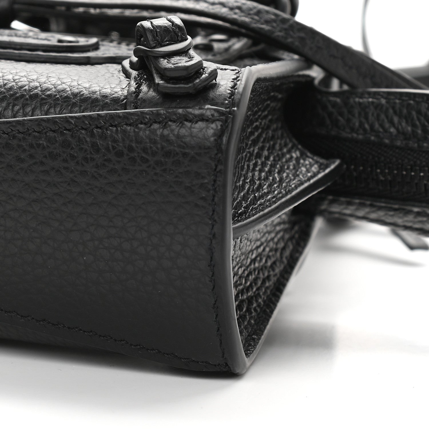 Balenciaga Grained Calfskin Neo Classic Black Hardware Super Nano City Crossbody Black 7 of 7