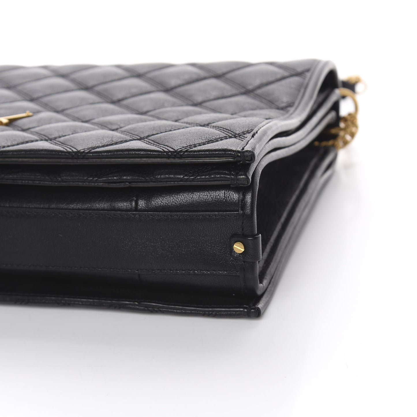 Lambskin Quilted Large Becky Chain Bag Black