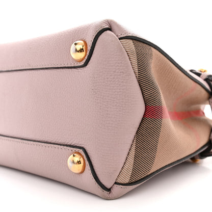 Burberry Derby Calfskin House Check Small Banner Tote Pink 10 of 13