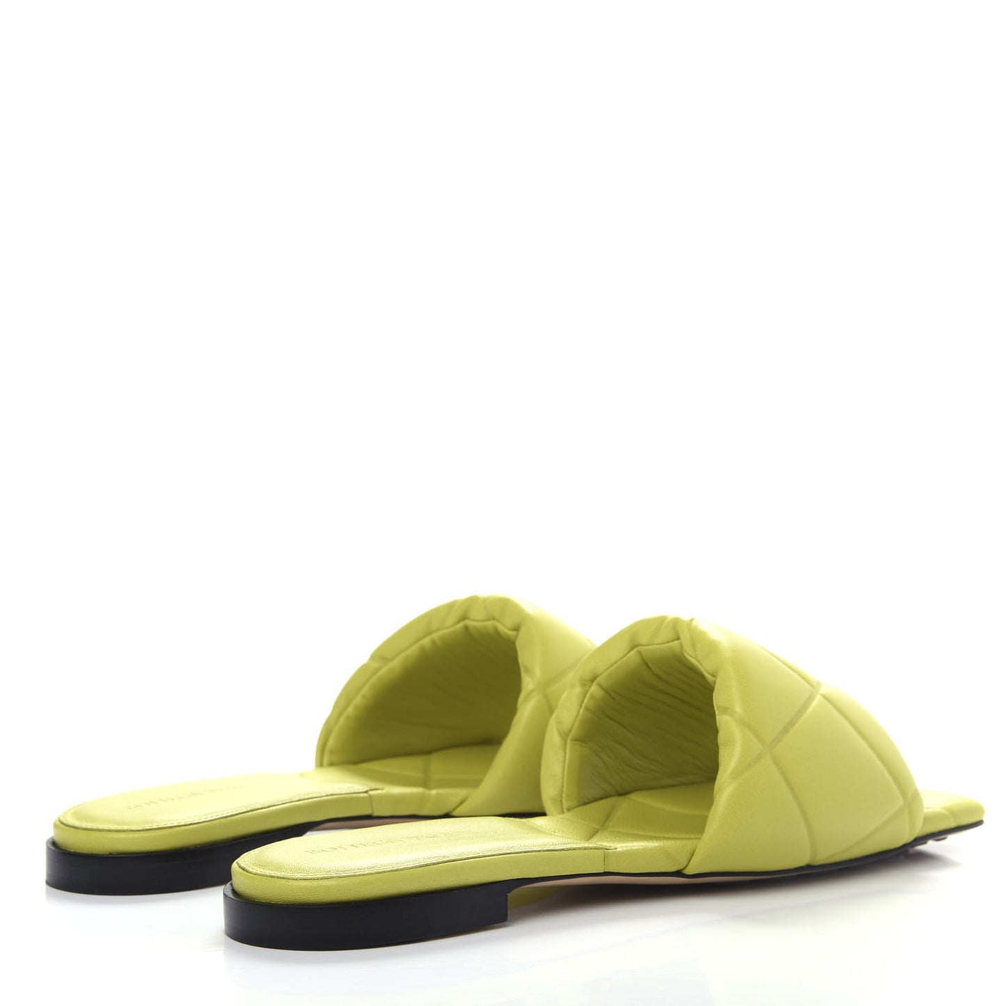 Nappa Quilted Rubber Lido Flat Sandals 39 Kiwi