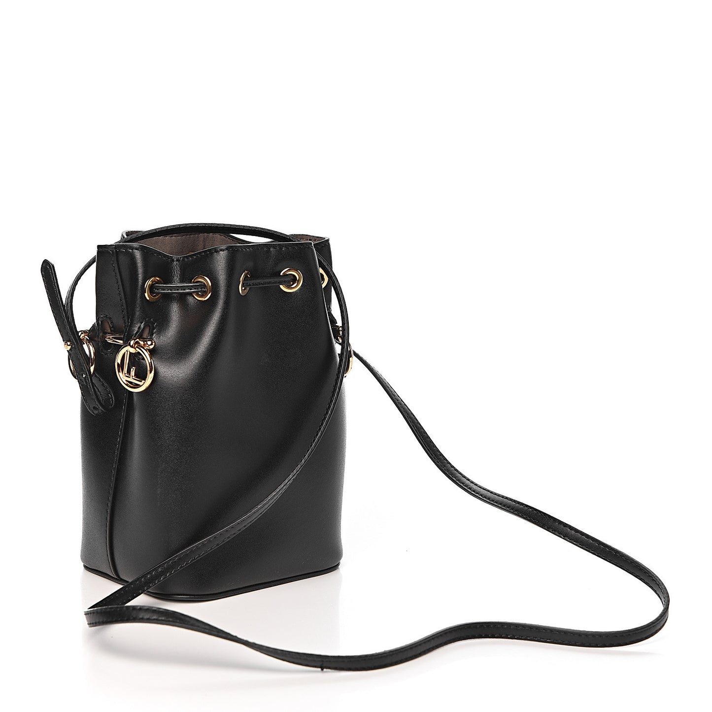 Vitello Liberty Lucido F is Fendi Mini Mon Tresor Bucket Bag Black