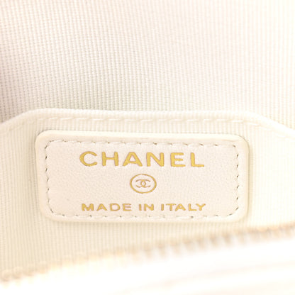 Chanel Lambskin Mini Camellia Bouquet Clutch With Chain White 6 of 11