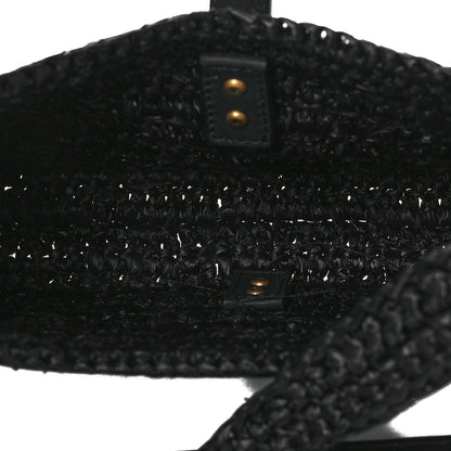 Saint Laurent Raffia Calfskin Le 5 A 7 Mini Hobo Black 6 of 11