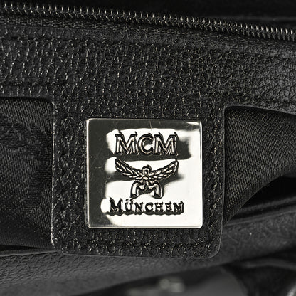 MCM Grained Calfskin Studded Boston Bag Black 6 of 12