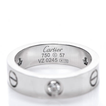 Cartier 18K White Gold 3 Diamond 5.5mm LOVE Ring 57 8 4 of 7