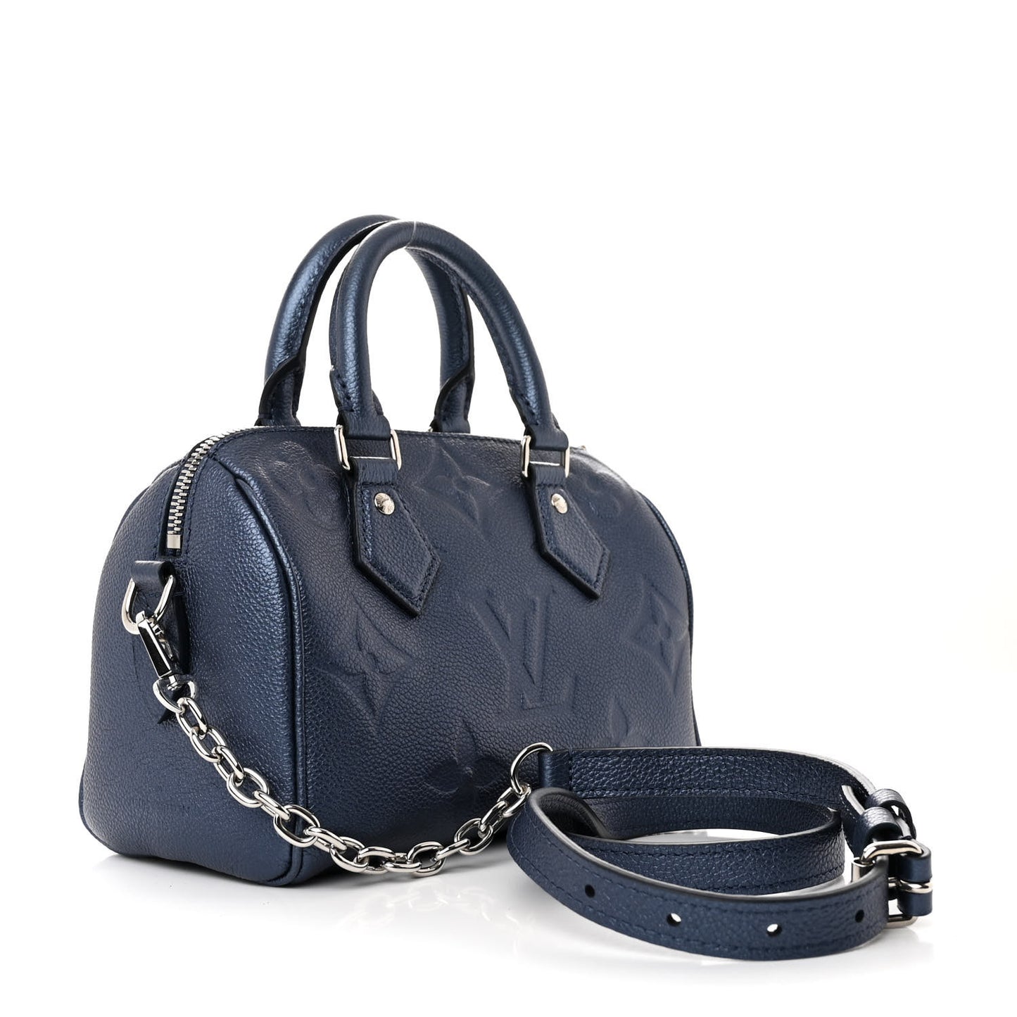 Metallic Empreinte Monogram Giant Speedy Bandouliere 20 Navy Nacre