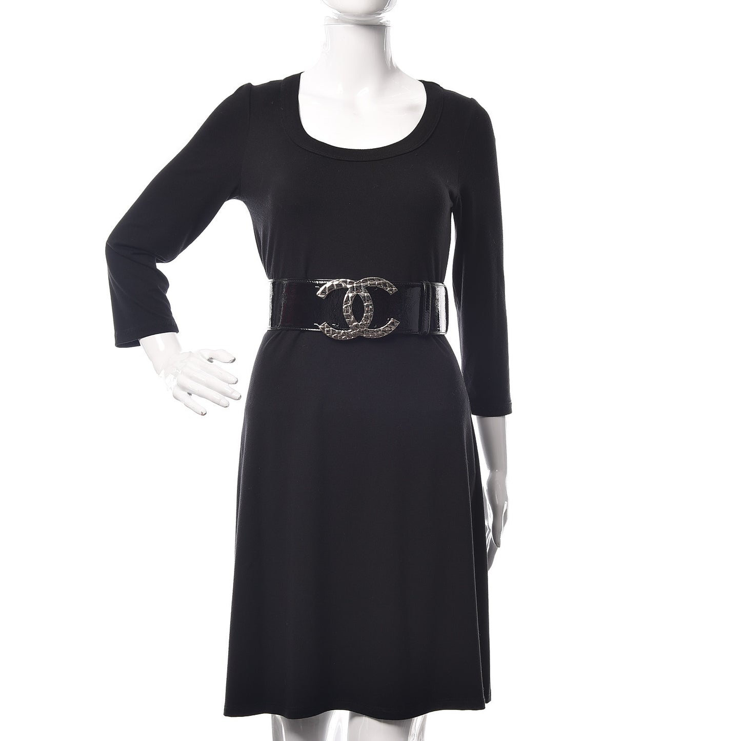 Patent Calfskin CC Wide Belt 70 28 Black