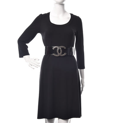 Chanel Patent Calfskin CC Wide Belt 70 28 Black 2 of 7