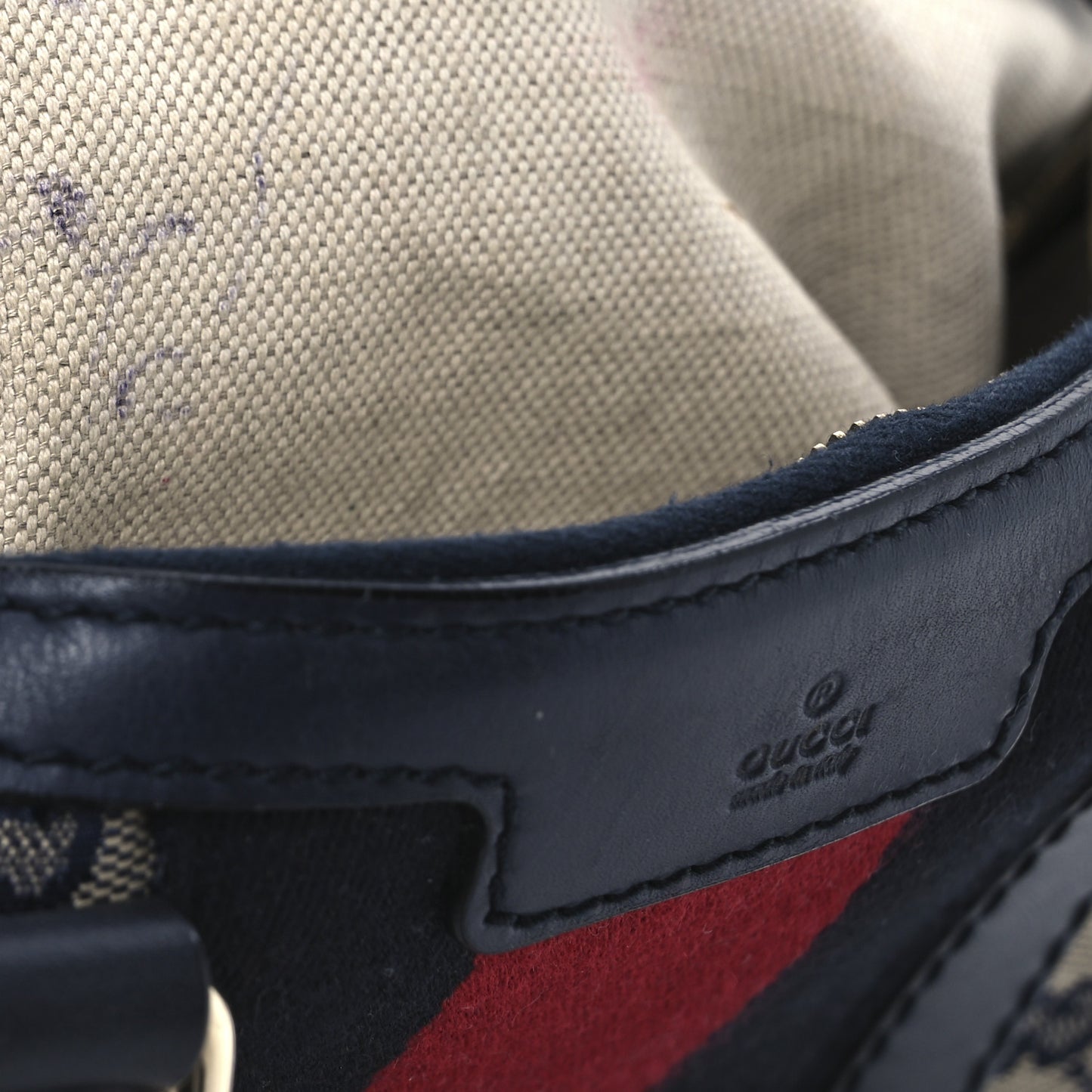 Monogram Vintage Web Small Boston Navy