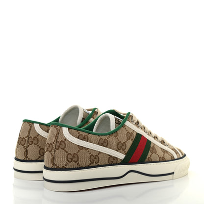 Gucci GG Monogram Web Womens 1977 Tennis Sneakers 39 Beige Ebony Mystic White 4 of 7