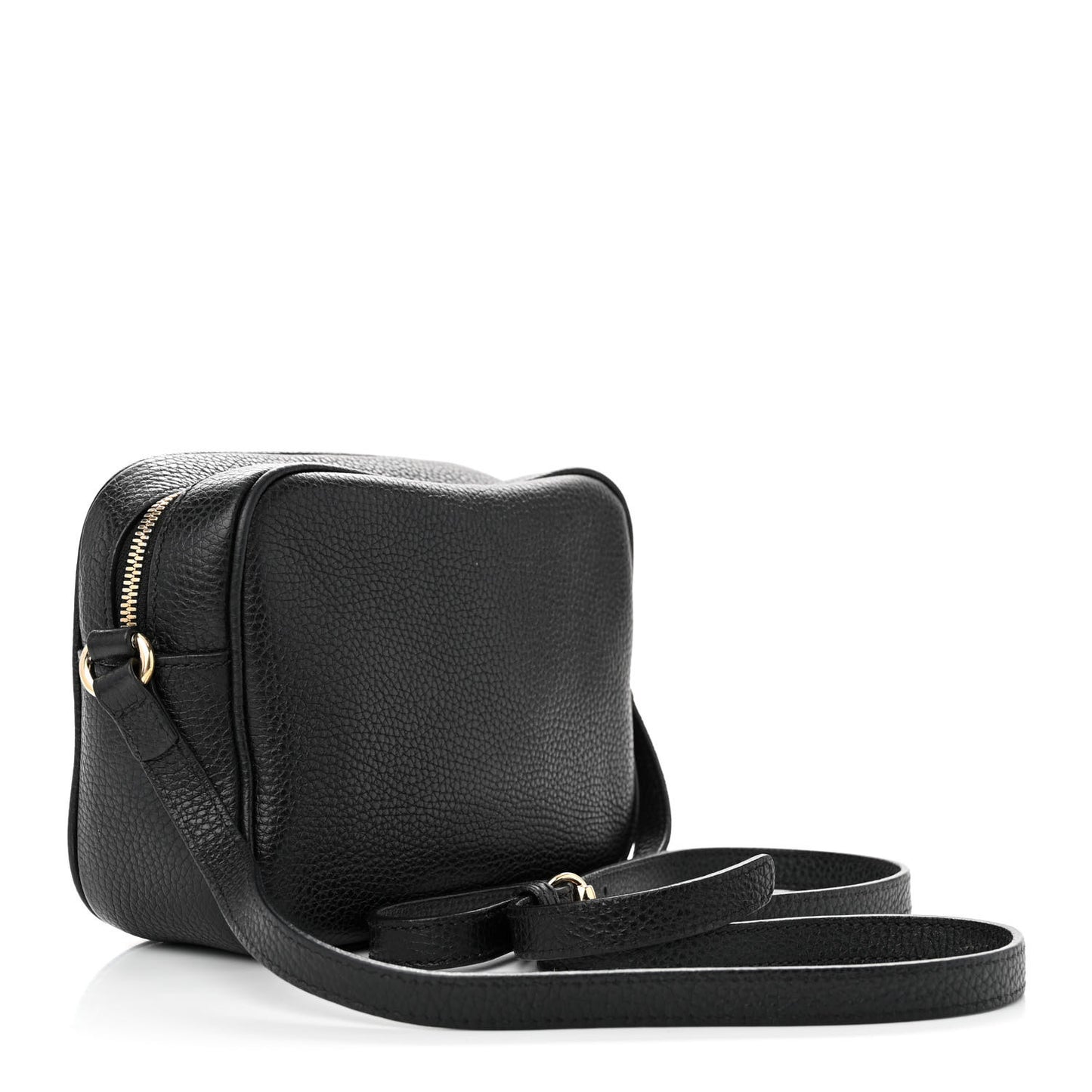 Pebbled Calfskin Small Soho Disco Bag Black