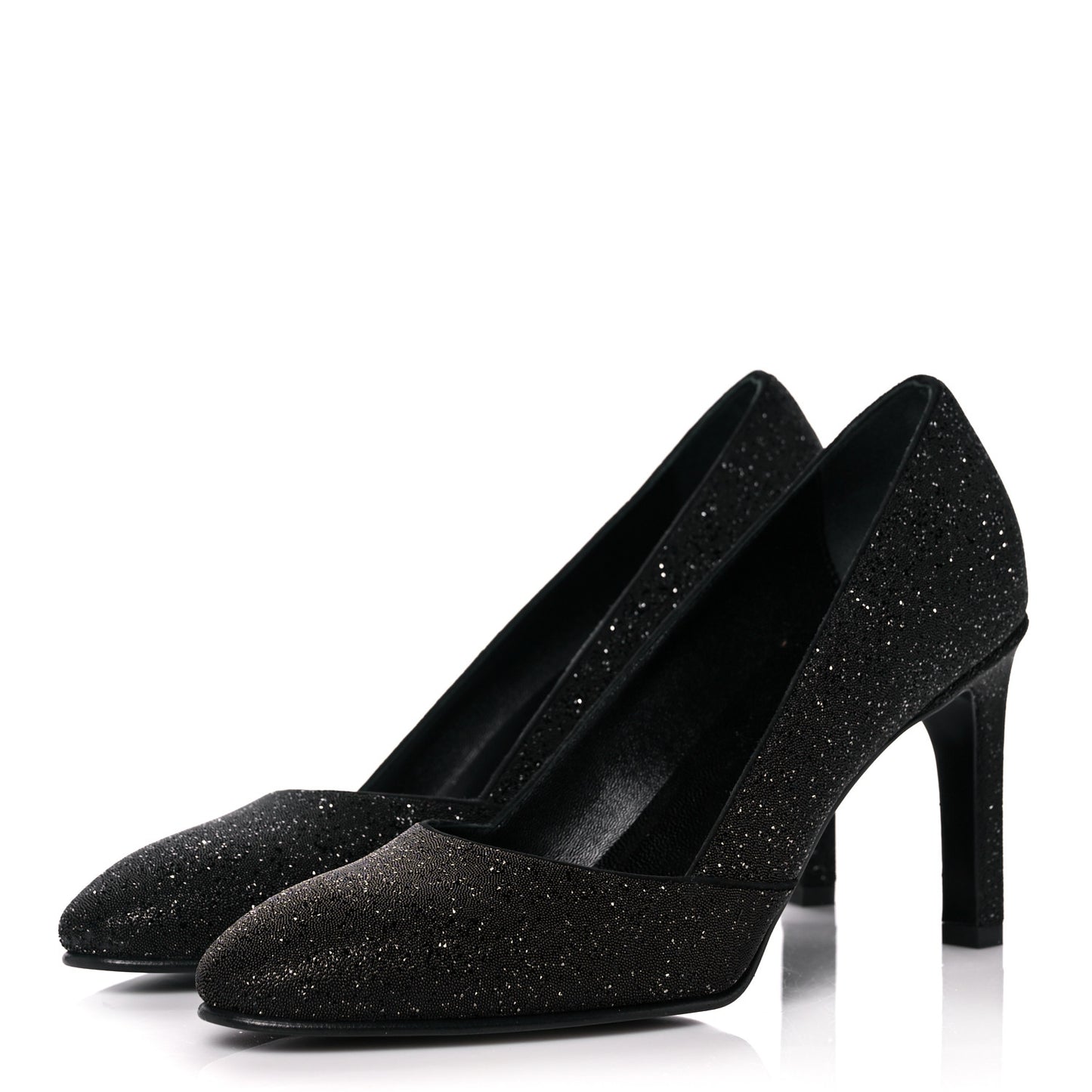 Suede Goatskin Crystal Powder Pumps 38.5 Black