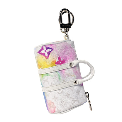 Louis Vuitton Monogram Watercolor Mini Keepall Bag Charm Key Holder Multicolor 3 of 8