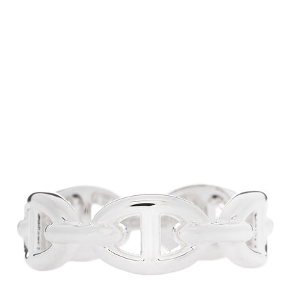 Hermes Sterling Silver PM Chaine d'Ancre Enchainee Band Ring 55 7.25 1 of 9