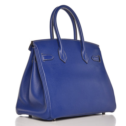 Hermes Epsom Candy Birkin 30 Bleu Electrique Mykonos 4 of 32