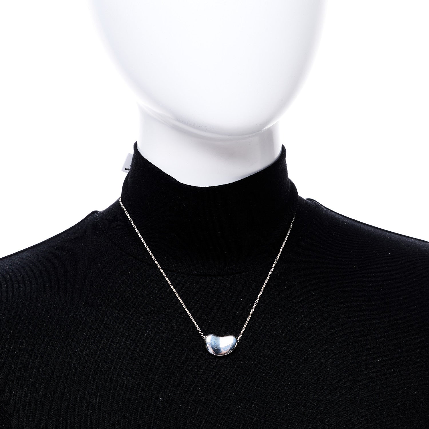 Tiffany Sterling Silver 19mm Elsa Peretti Bean Pendant Necklace 2 of 4