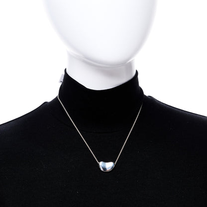 Tiffany Sterling Silver 19mm Elsa Peretti Bean Pendant Necklace 2 of 4