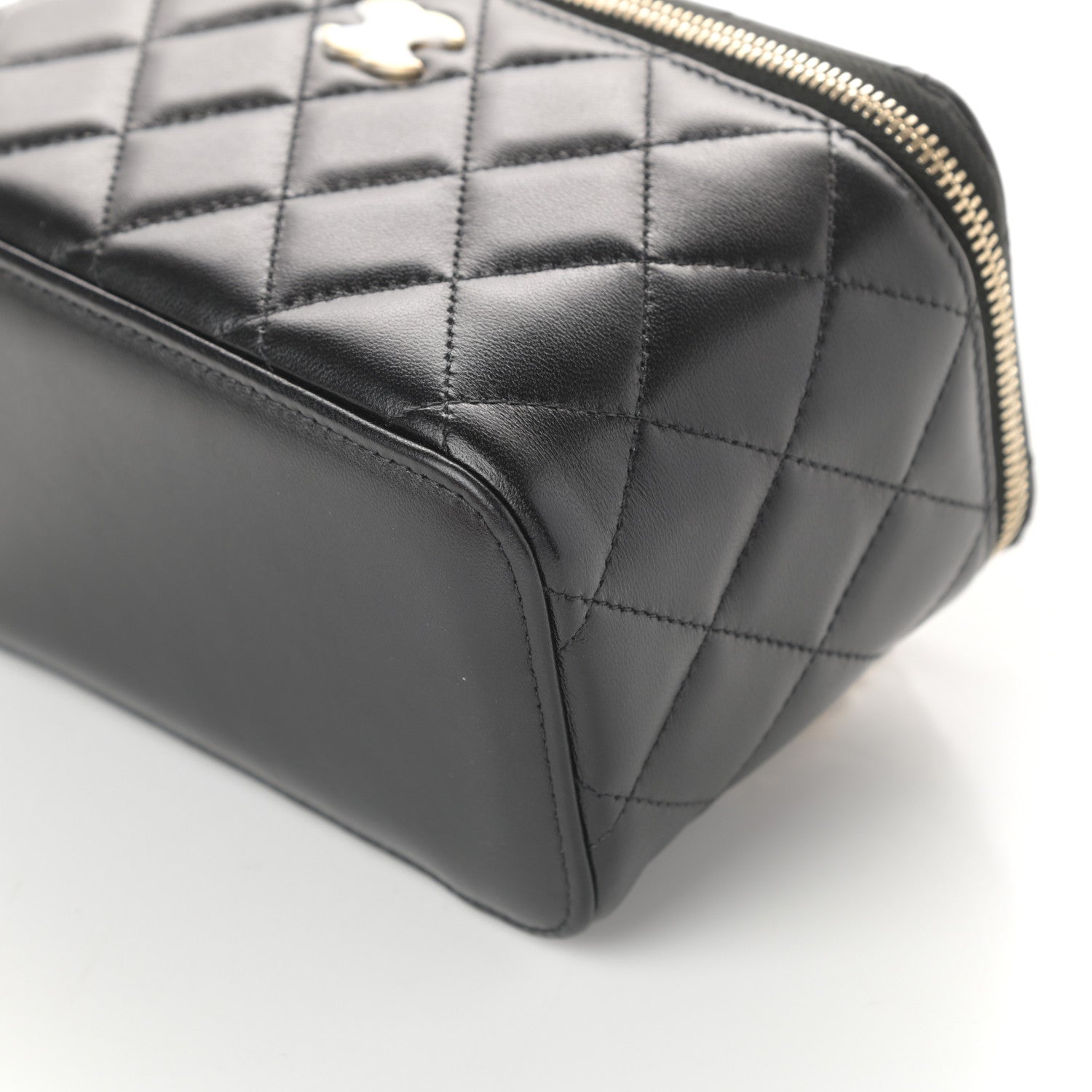Chanel Lambskin Quilted Small Top Handle Vanity Case With Chain Black 9 of 9