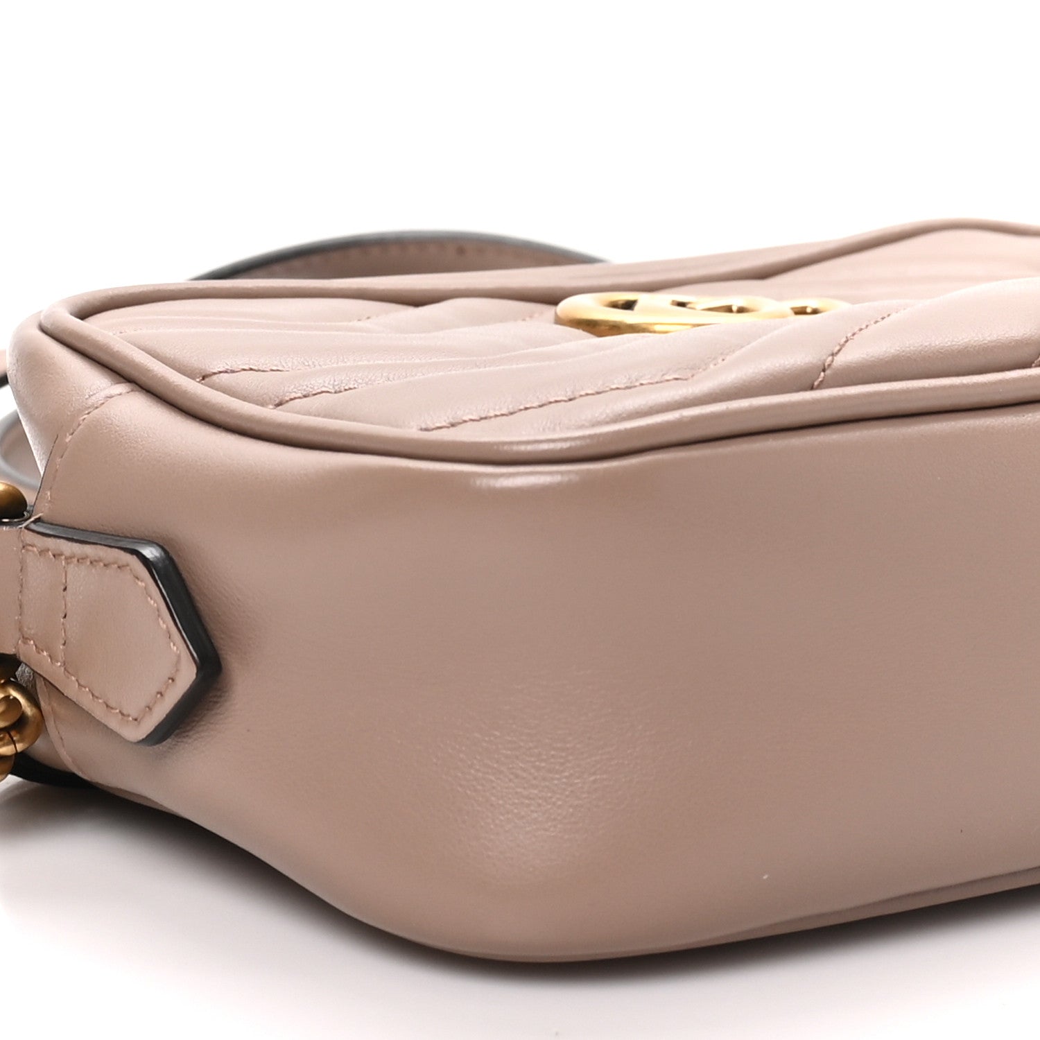 Gucci Calfskin Matelasse Mini GG Marmont Chain Shoulder Bag Porcelain Rose 9 of 10