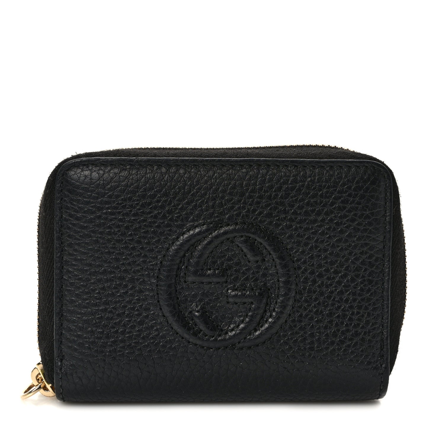 Pebbled Calfskin Soho Compact Disco Zip Around Wallet Black