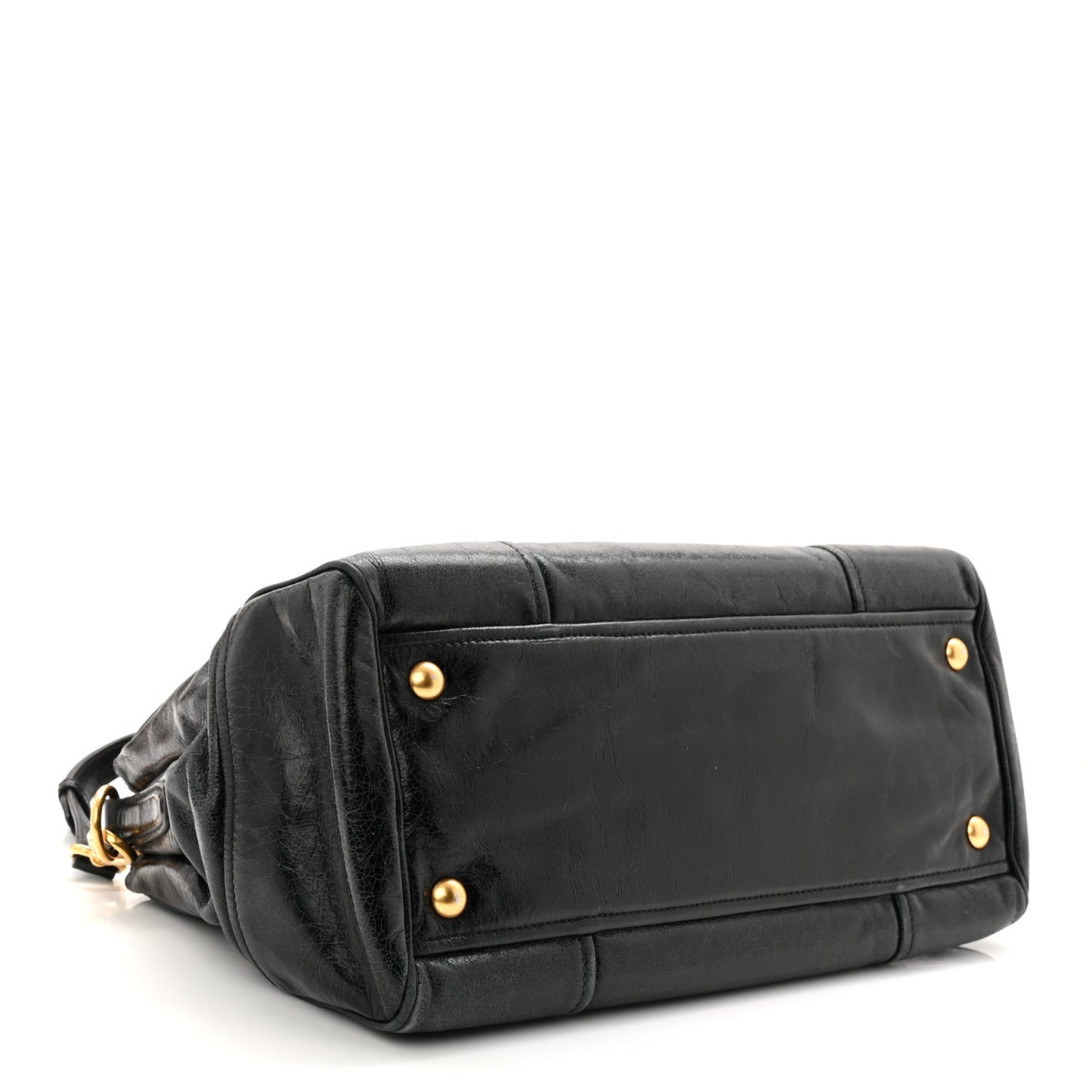 Vitello Shine Top Handle Satchel Black