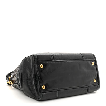 Miu Miu Vitello Shine Top Handle Satchel Black 7 of 19
