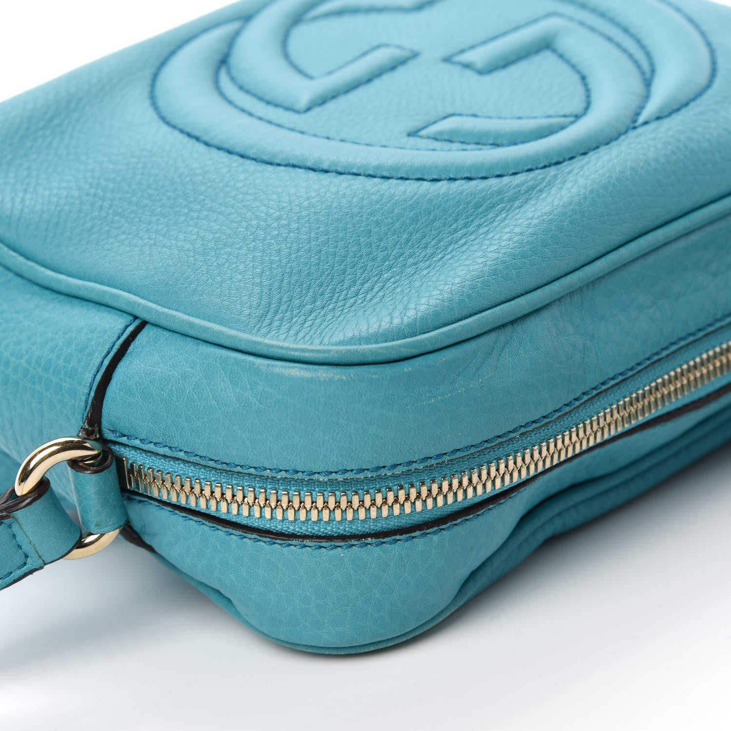 Gucci Pebbled Calfskin Small Soho Disco Bag Deep Cobalt 8 of 17