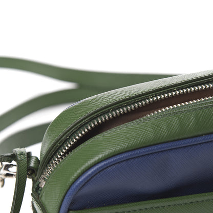 Prada Saffiano Buckle Bi-Color Camera Bag Bluette Lari 12 of 16