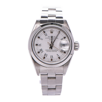 Rolex Stainless Steel 26mm Oyster Perpetual Date Watch White Roman 79160 1 of 6