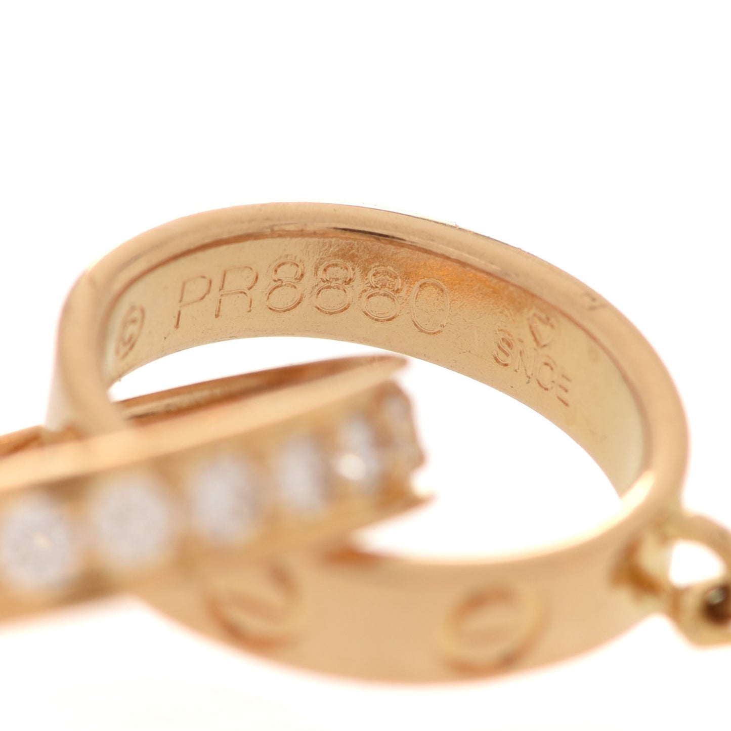 18K Yellow Gold Diamond Interlocking LOVE Necklace