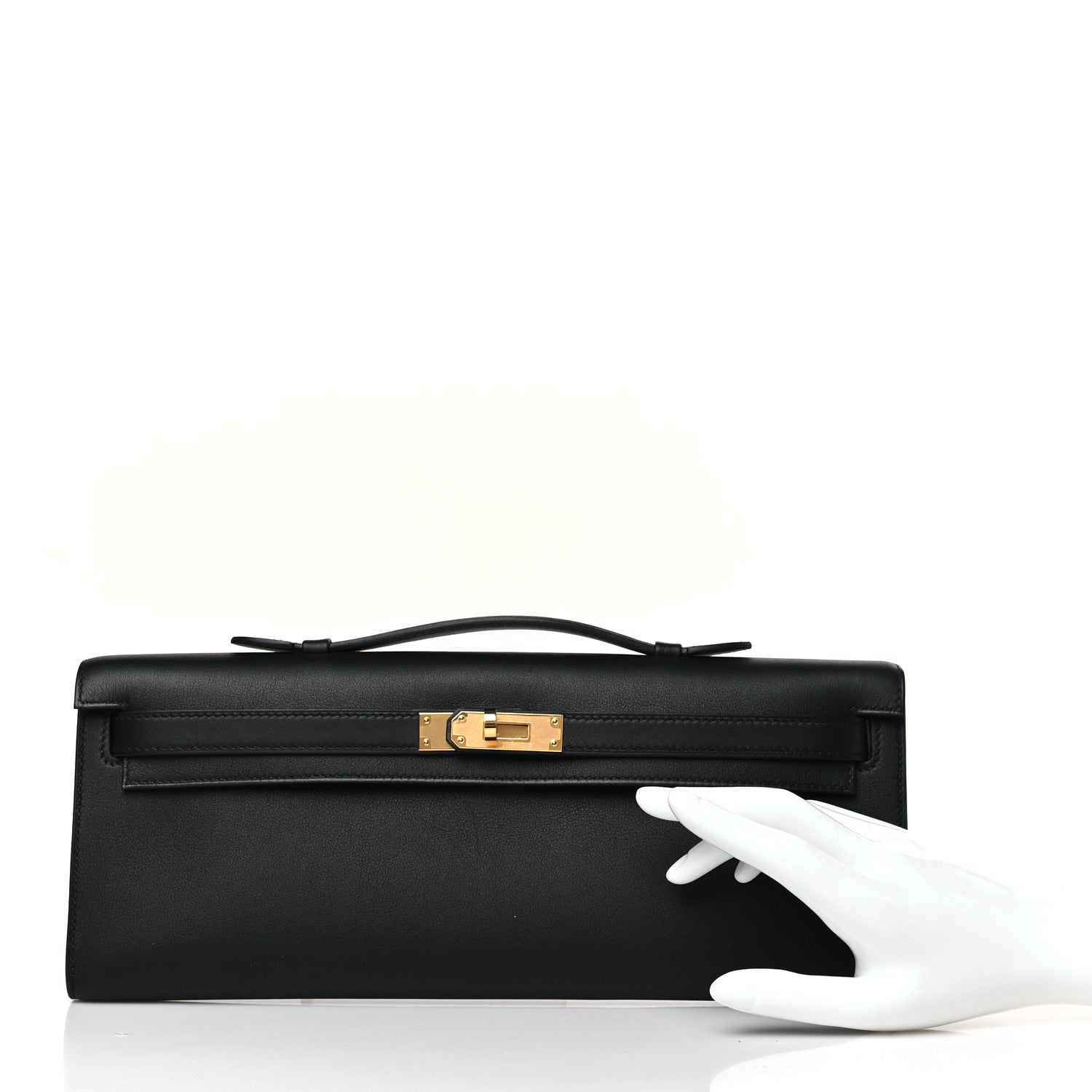 Hermes Swift Kelly Cut Clutch Pochette Black 2 of 9