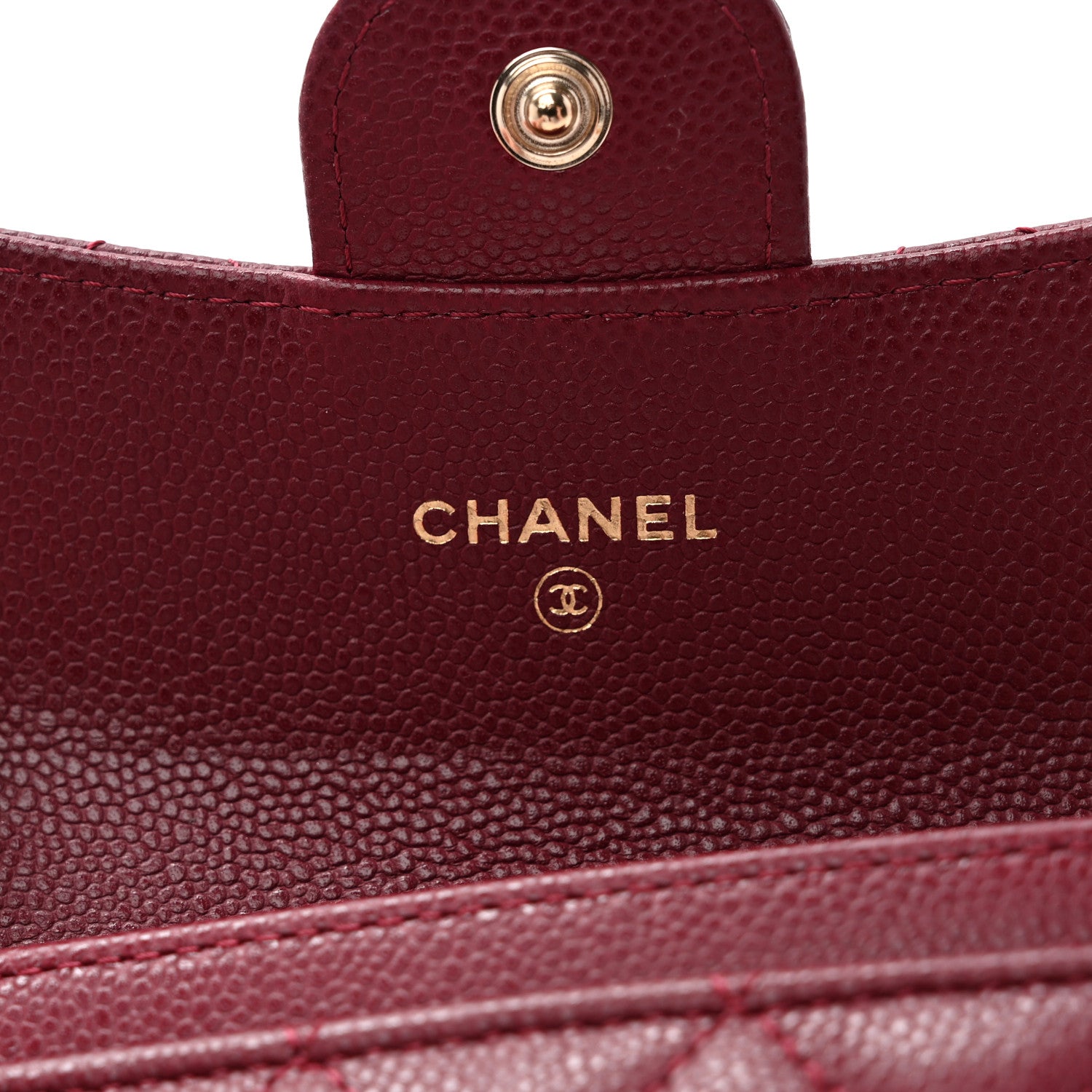Chanel Caviar Quilted Flap Card Holder Wallet Burgundy 6 of 10