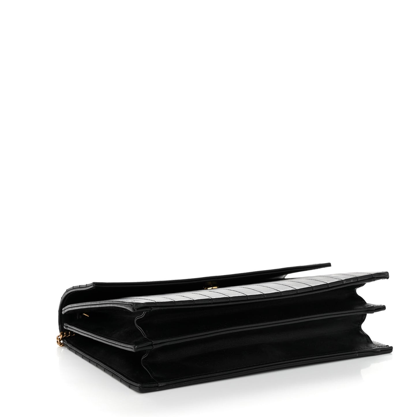 Calfskin Matelasse Victoire Chain Wallet Black