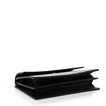 Saint Laurent Calfskin Matelasse Victoire Chain Wallet Black 4 of 9