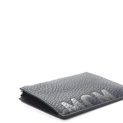 MCM Grained Calfskin Logo Zip Card Case Wallet Black 6 of 9