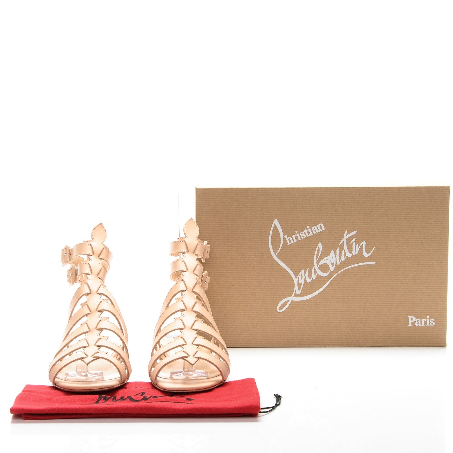 Christian Louboutin Calf Vegetale Neronna Flat Sandals 36.5 Natural 8 of 8
