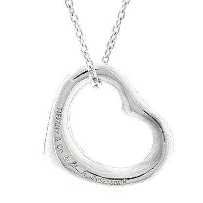 Tiffany Sterling Silver 16mm Elsa Peretti Open Heart Pendant Necklace 5 of 5