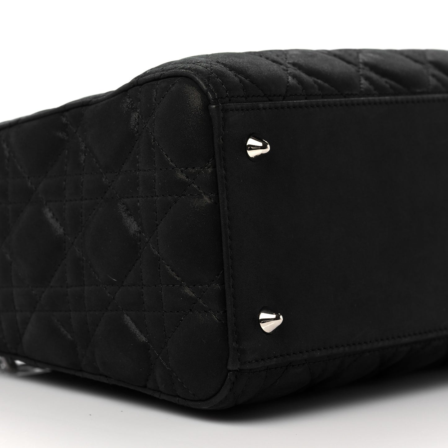 Satin Cannage Medium Lady Dior Black
