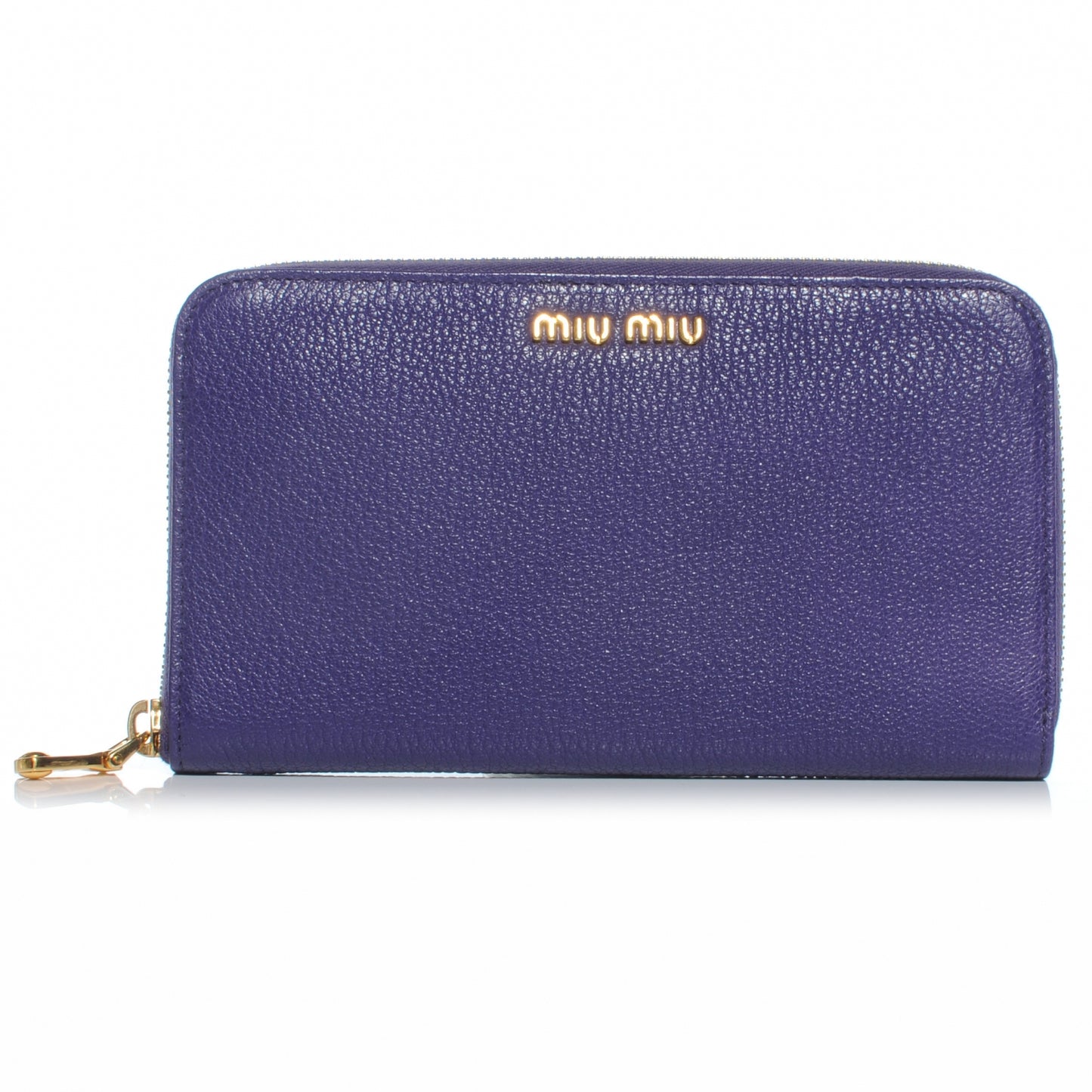 Leather Madras Zip Around Wallet Viola