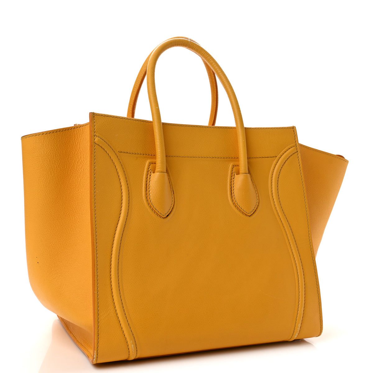 Celine Supple Calfskin Medium Phantom Luggage Yellow 3 of 14
